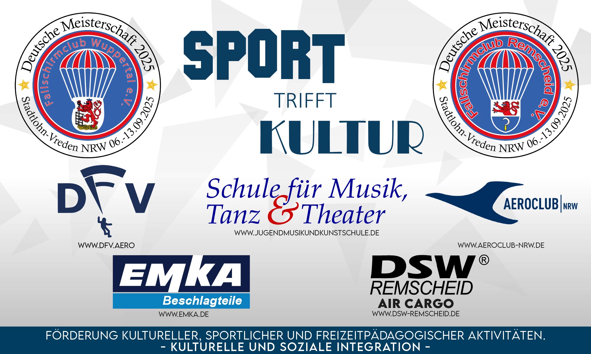 Die Sponsorenwand der Fallschirm-DM 2025